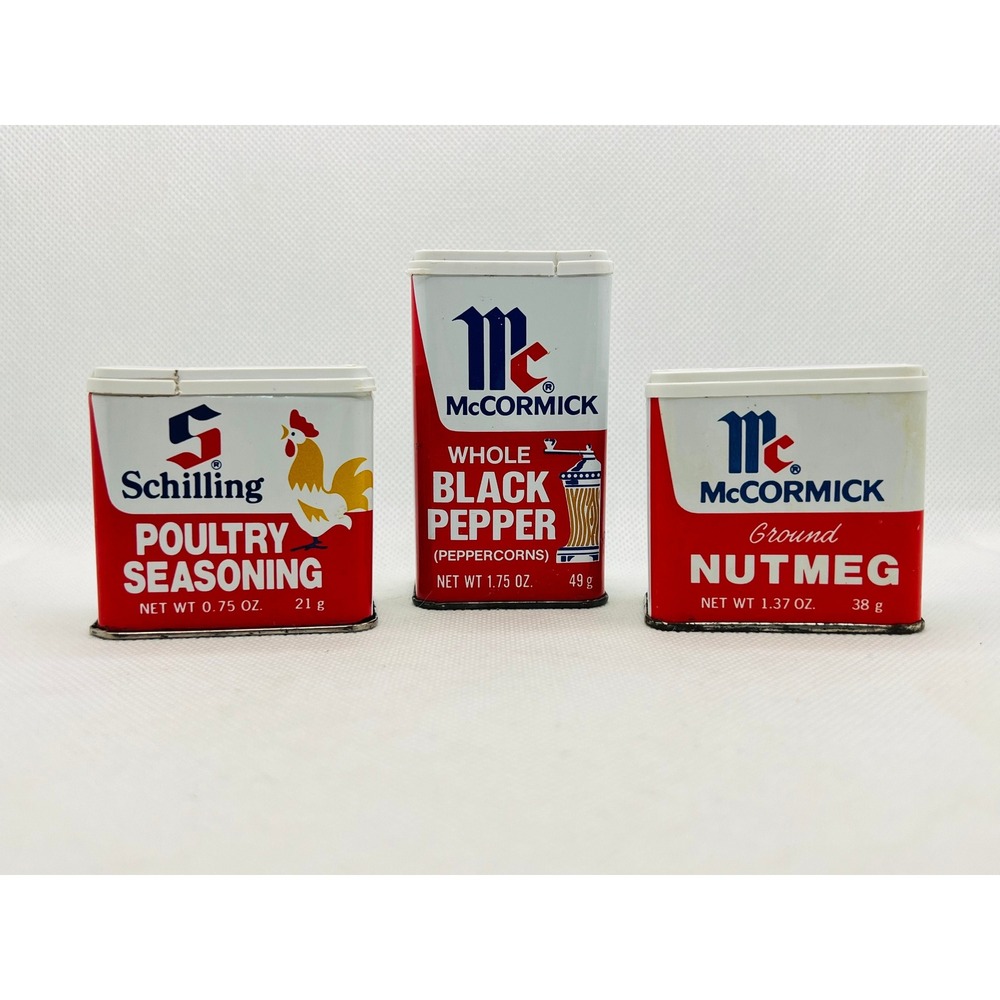 Vintage MCCORMICK‎ Metal Spice Tins Poultry Seasoning Spice Kitchen Kitschy